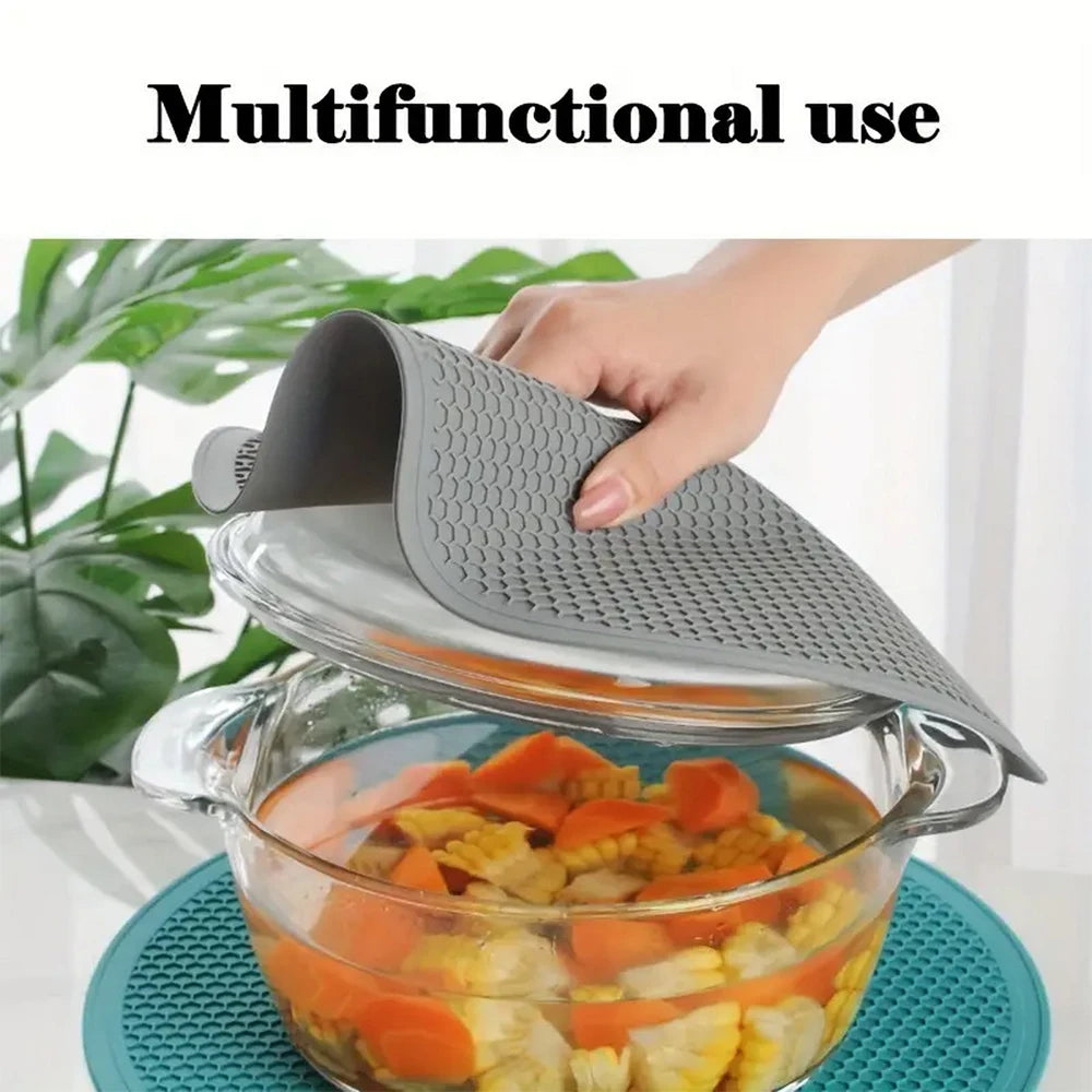 25cm Large Silicone Mat Coaster Heat Resistant Placemat Honeycomb Nonslip Pot Holder Table Mat Round Cup Mat Kitchen Accessories